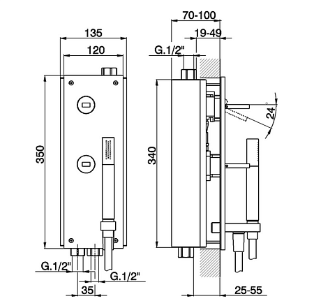 Смеситель Cisal Wave WA00021021 для душа, хром