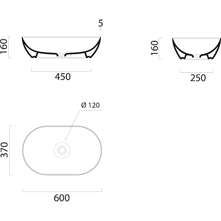 Раковина GSI Pura 883404 60х37 Agave Matte