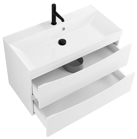Тумба с раковиной BelBagno Marino MARINO-900-2C-SO-BO-P + BB900/450-LV-MR-AST 90 bianco opaco