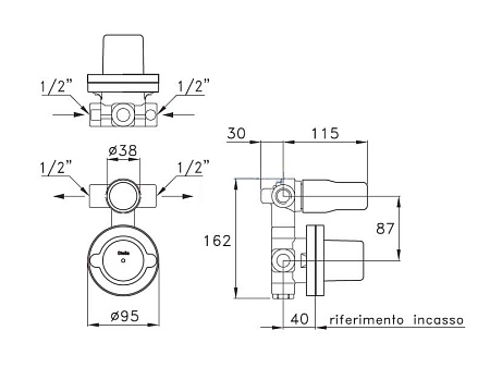 Скрытая монтажная часть Stella UN 01401 0000  для смесителя