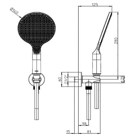Душевой гарнитур Bossini Apice CE3002C.073 черный матовый