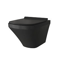 Унитаз подвесной Grossman GR-4440BMS безободковый, с тонкой крышкой-сидением, черный матовый Унитаз подвесной Grossman GR-4440BMS безободковый, с тонкой крышкой-сидением, черный матовый
