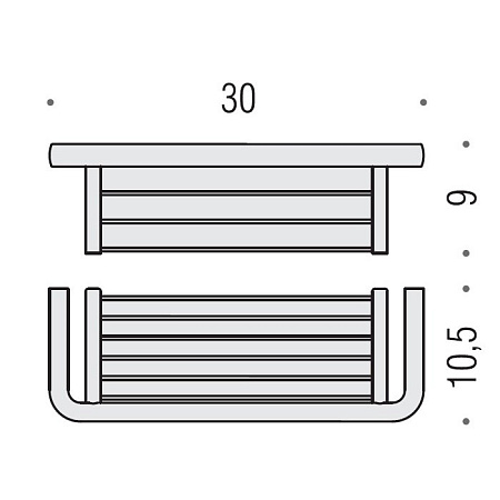 Полка металлическая Colombo Lulu B6232.CR хром