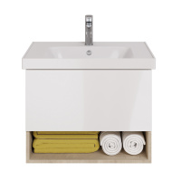 Тумба с раковиной Dreja Perfecto 99.0812 70 дуб эврика/белый глянец