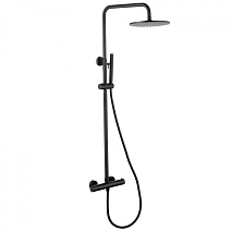 Душевая стойка ABBER Wasser Kreis AF8160B с термостатом без излива, черная матовая Душевая стойка ABBER Wasser Kreis AF8160B с термостатом без излива, черная матовая