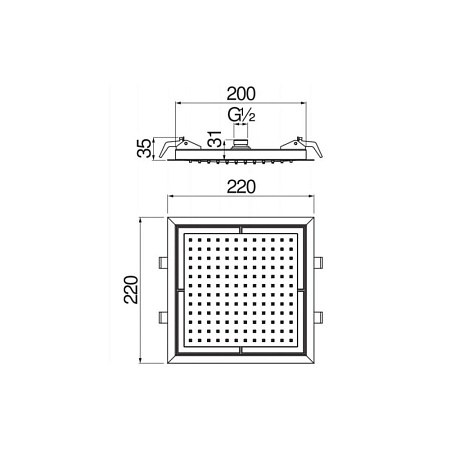 Верхний душ Nobili AD139/34CCR 22 хром