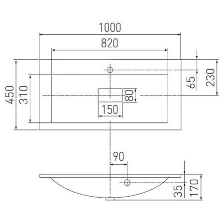 Мебельная раковина Aquaton Премьер М 1A70473KPR010 100