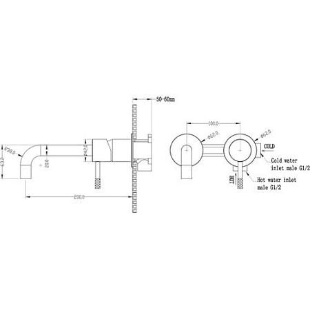 Смеситель Boheme Uno 465-BCR для раковины, черный/хром
