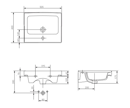 Раковина Cersanit Crea P-UM-CRE50/1 50