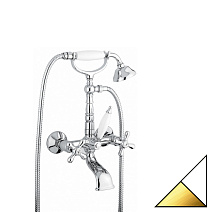 Смеситель Emmevi Deco Old 12611BO для ванны с душем, белый/золото Смеситель Emmevi Deco Old 12611BO для ванны с душем, белый/золото