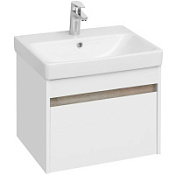 Тумба с раковиной Aquaton Марти 1A263201MY010 55 белый глянец/дуб эндгрейн