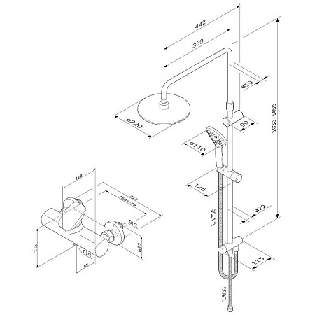 Душевой комплект Am.Pm Spirit 2.0 F40870A24 хром