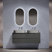 Мебель для ванной со столешницей Sancos Folk 140 FL70GS+TT140A1 Grey soft/Black Sky