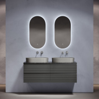 Мебель для ванной со столешницей Sancos Folk 140 FL70GS+TT140A1 Grey soft/Black Sky