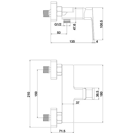 Смеситель для душа beWash Eterne BVMM0SH447 хром