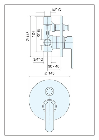 Смеситель Emmevi Nefer 77019CR для душа, хром