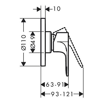 Смеситель Hansgrohe Rebris S 72648670 для душа, черный матовый