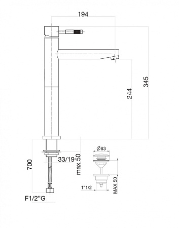 Смеситель Fiore Xenon 44CR5291 для раковины, хром