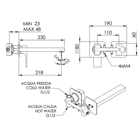 Смеситель Remer Absolute AU15PL для раковины, хром