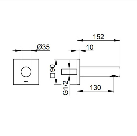 Излив Keuco Ixmo 59545370002 черный матовый