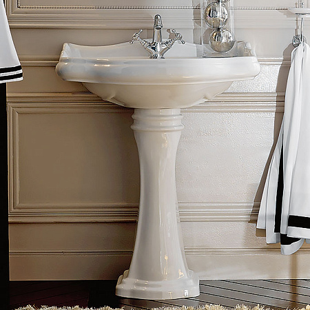 Раковина Kerasan Retro 104601*1 69 с 1 отверстием под смеситель, белый