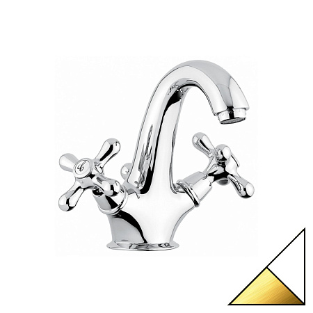 Смеситель Emmevi Deco Classic 12013BO для раковины, белый/золото