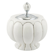 Баночка для ванны Migliore Olivia 17542 керамика белая с декором платина, хром
