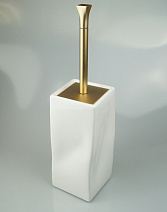 Ершик Stil Haus Prisma PR796(18-BI) напольный, золото матовое/белый Ершик Stil Haus Prisma PR796(18-BI) напольный, золото матовое/белый