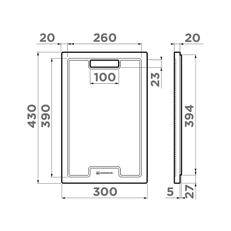 Разделочная доска Omoikiri CB-01-WOOD 43х30 венге