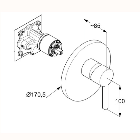 Смеситель для душа Kludi Nova Fonte Puristic 206555315 белый матовый