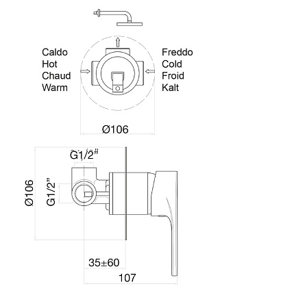Смеситель Fiore Kera 88CR7565 для душа, хром
