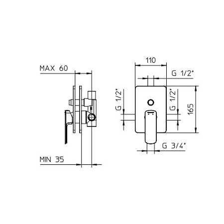 Смеситель Palazzani Mis Color 56102027 для ванны с душем хром/черный