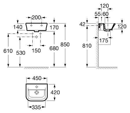 Раковина Roca Gap 327477000 45х42 см
