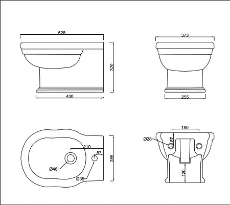 Биде подвесное BelBagno Boheme BB115BH