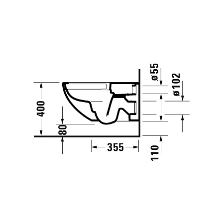Чаша для подвесного унитаза Duravit Architec 2572092000