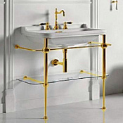Консоль с раковиной Kerasan Waldorf 9196K2oro 100 напольная, с полкой, золото Консоль с раковиной Kerasan Waldorf 9196K2oro 100 напольная, с полкой, золото