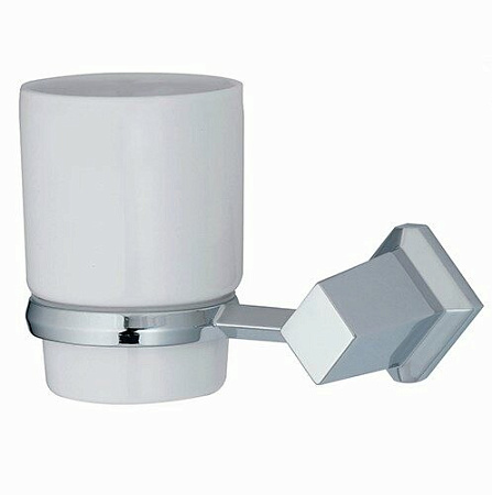 Стакан WasserKRAFT Aller K-1128C одинарный, керамика, хром