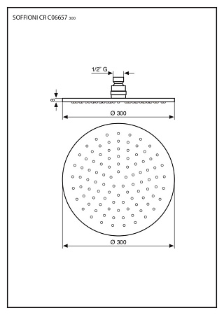 Верхний душ Emmevi C06657mm300/ORS зачищенное золото