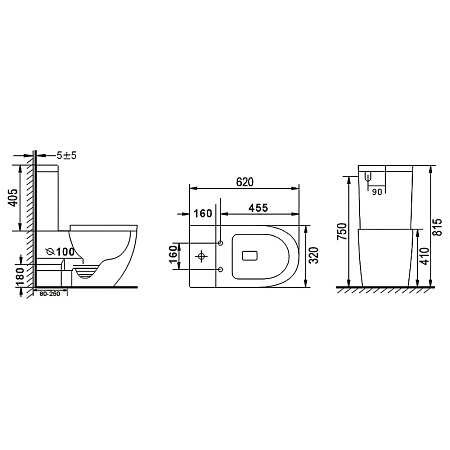 Унитаз-компакт beWash Lusso BKBWR004620 с системой микролифт, белый глянцевый