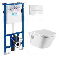 Комплект Roca Gap 346477000 с крышкой-сиденьем с микролифтом, инсталляцией и кнопкой смыва