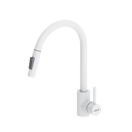 Смеситель Dorff Logic D3007533 для кухонной мойки белый