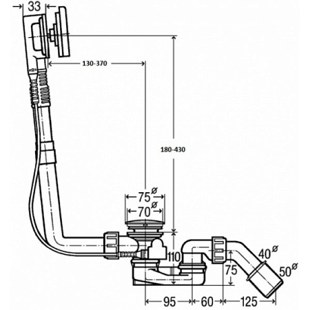 Слив-перелив Viega Simplex 728007 с наливом, хром