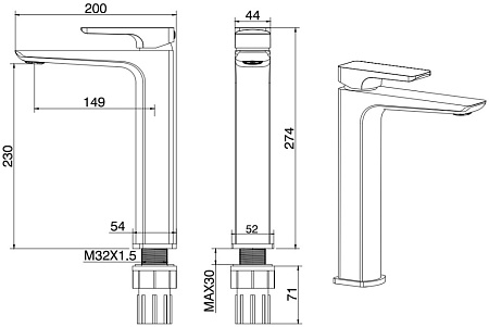 Смеситель Allen Brau Infinity 5.21002-31 для раковины, черный