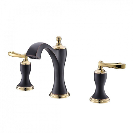 Смеситель Timo Unari 7511/04F для раковины, черный антик/золото
