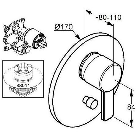 Смеситель Kludi Zenta 386508675 для ванны с душем, черный