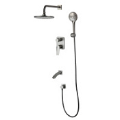 Смеситель Lemark Bronx LM3722GM для ванны с душем, графит