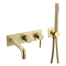 Смеситель Boheme Uno 464-3-MG для ванны с душем, золото матовое Смеситель Boheme Uno 464-3-MG для ванны с душем, золото матовое