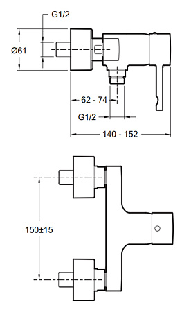 Смеситель Jacob Delafon Cuff E45533-CP для душа