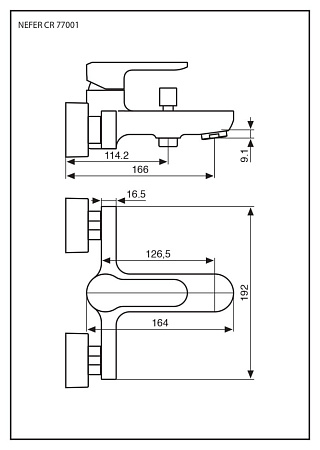 Смеситель Emmevi Nefer 77001NEO для ванны, черный матовый