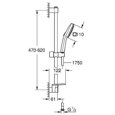 Душевой гарнитур Grohe Tempesta Cube 110 27576003 хром